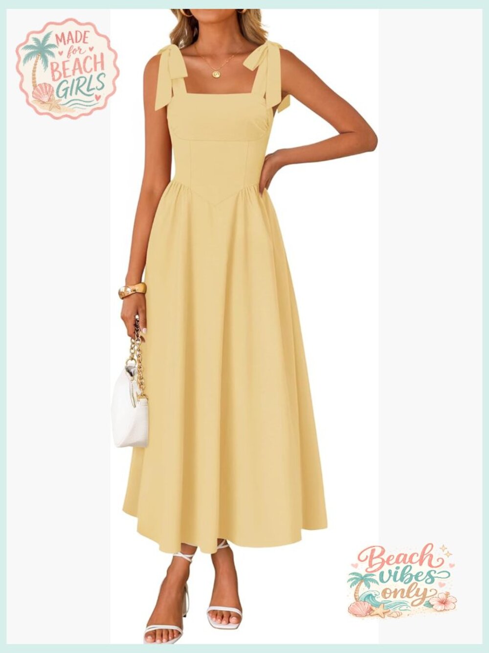Spaghetti Strap Square Neck Maxi Dress with Pockets